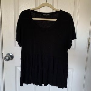 black short sleeve peplum shirt